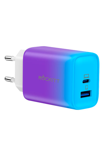 Rockitt Wall Super Fast Charger 45w USB A+C Purple