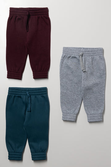 3 Pack Trackpants Teal, Burgundy And Grey