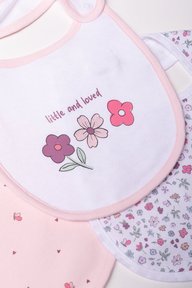 3 Pack Bibs Pink And White (1)