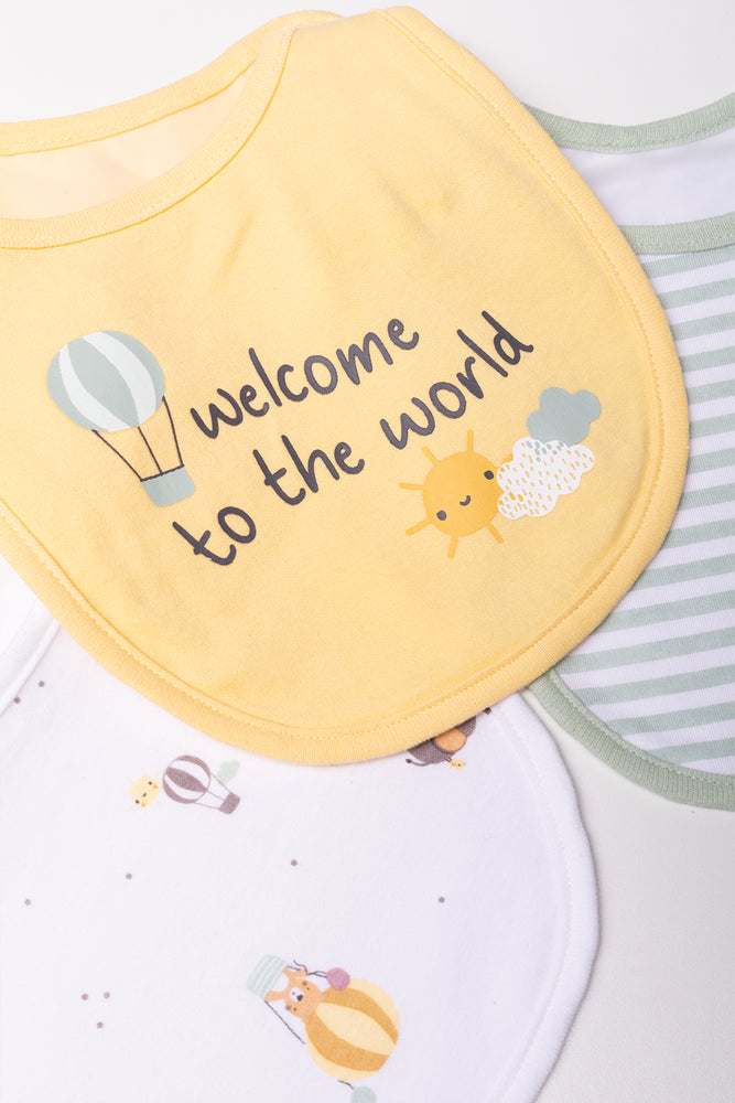 3 Pack Bibs Yellow, White And Green (1)