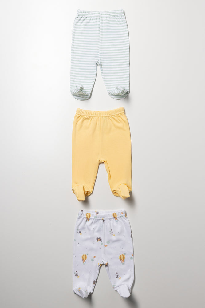 3 Pack Leggings Yellow And White