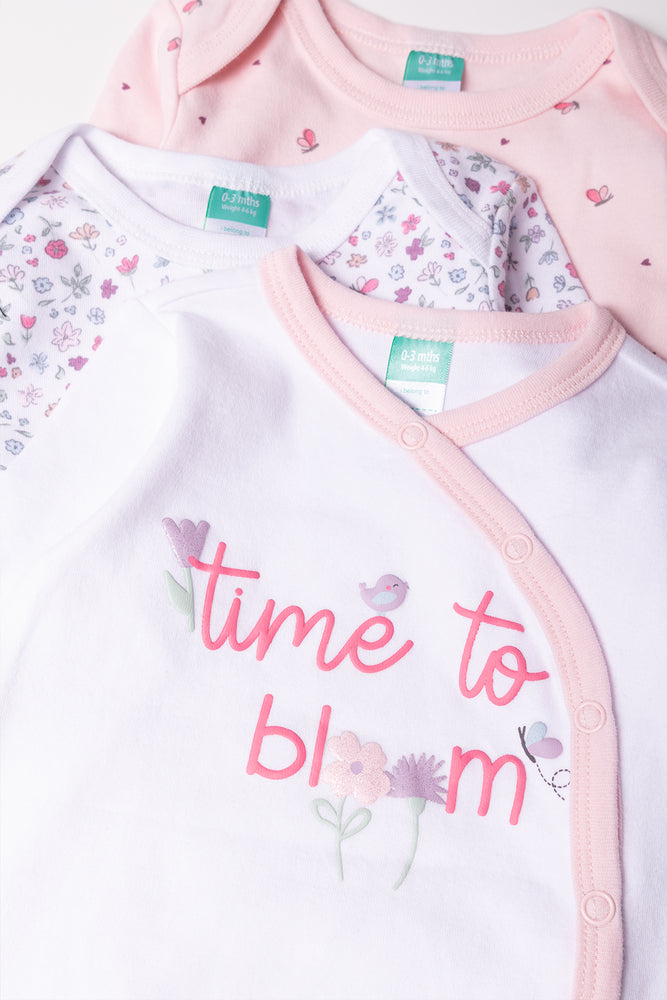 3 Pack Bodyvests Pink And White