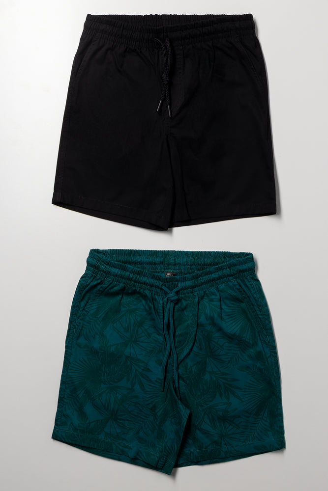 2 Pack Shorts Black And Blue