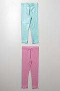2 Pack Leggings Blue And Pink (2)