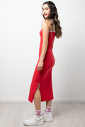 Strappy Bodycon Dress Red (1)