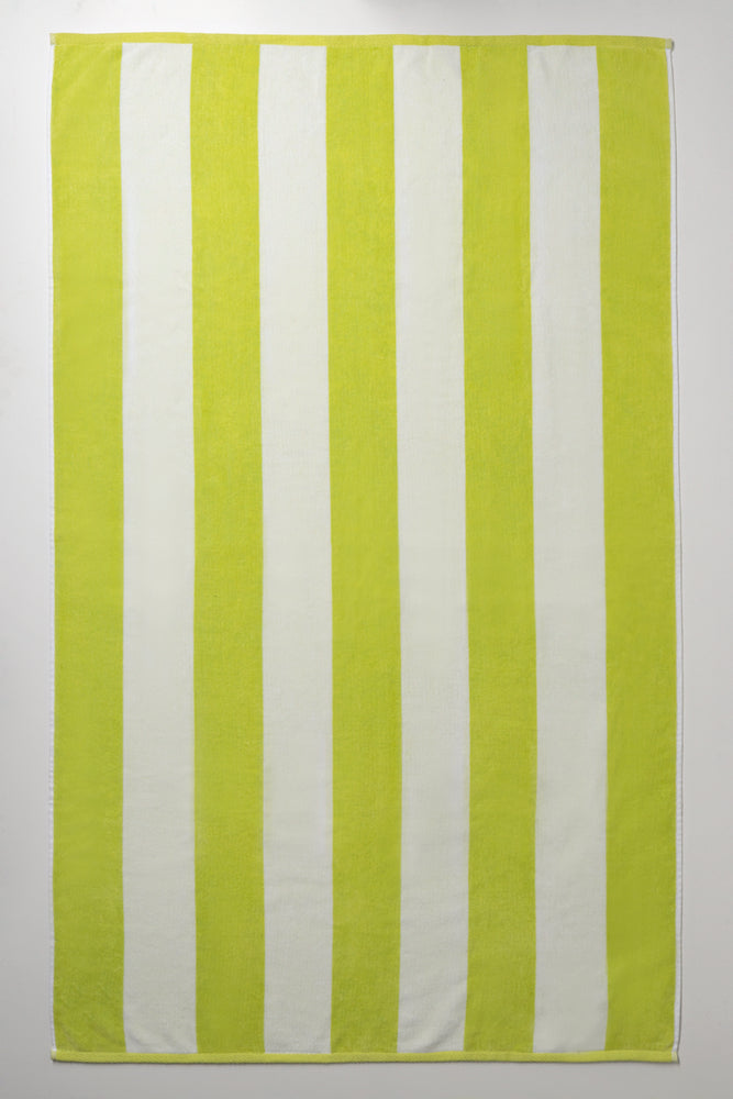 Stripe Beach Towel Lime Green