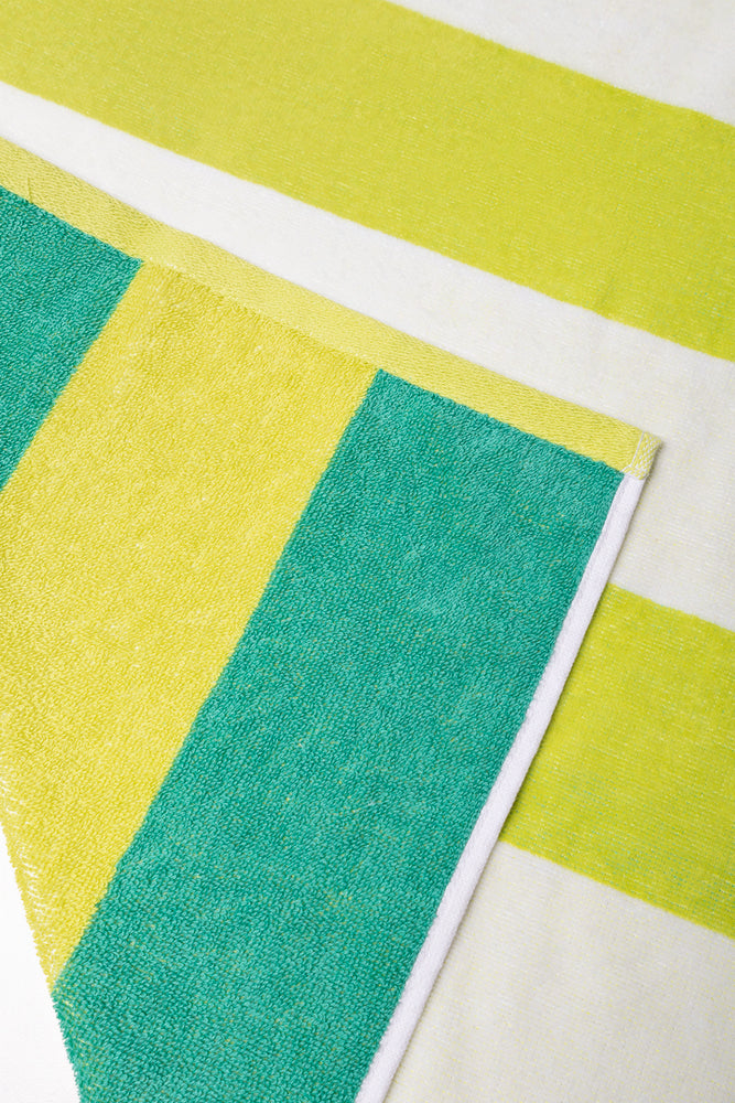 Stripe Beach Towel Lime Green