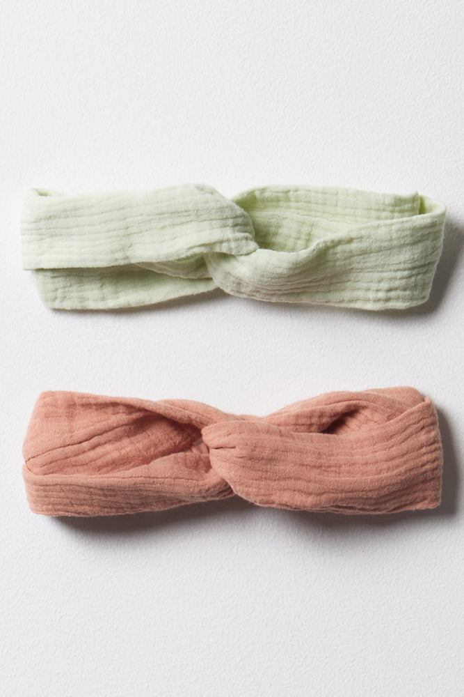 2 Pack Headbands Natural & Green
