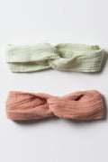 2 Pack Headbands Natural & Green