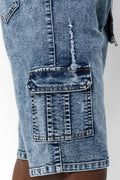 Cargo Denim Shorts Light Blue (3)