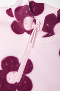 Flower Printed Quarter Zip Tracktop Purple (1)