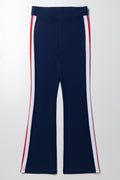 Flare Leggings with Side Tape Black