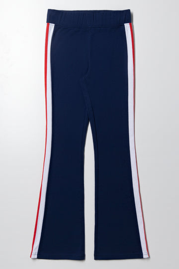 Flare Leggings with Side Tape Black