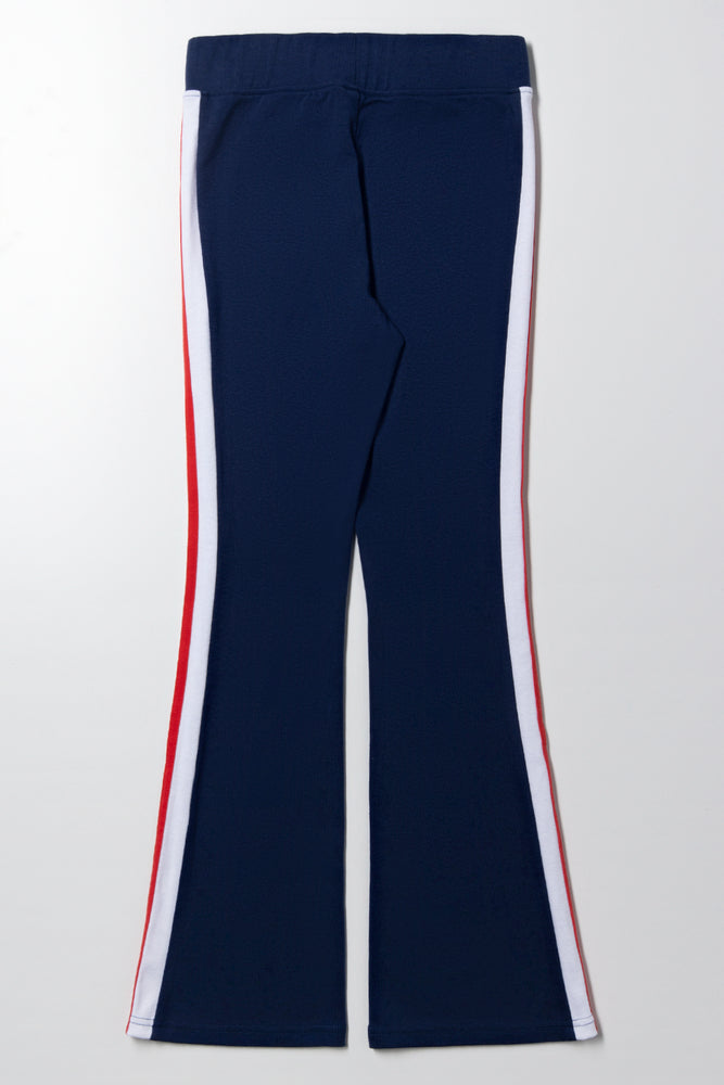 Flare Leggings with Side Tape Black (2)