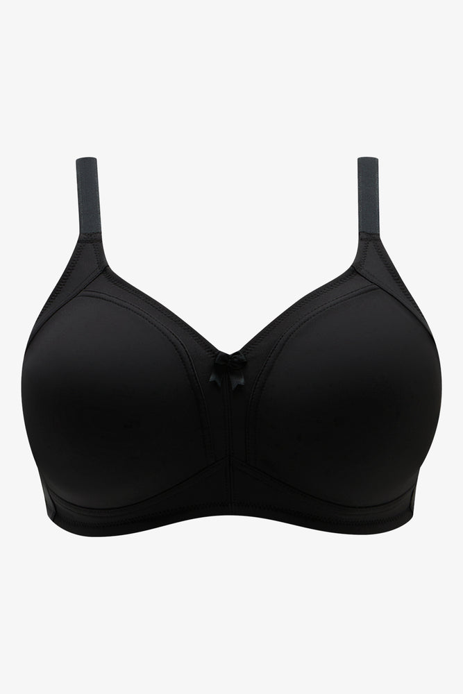 2 Pack Non Padded Wire Free Bras Black And Natural (2)