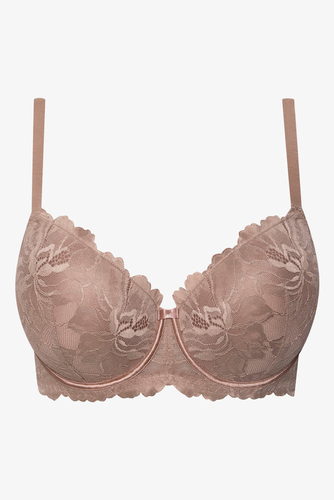 Plus Size 2 Pack Lace Balconette Bras Black And Natural (2)