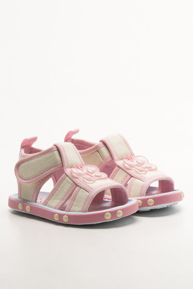 Butterfly Sandals Cream And Pink
