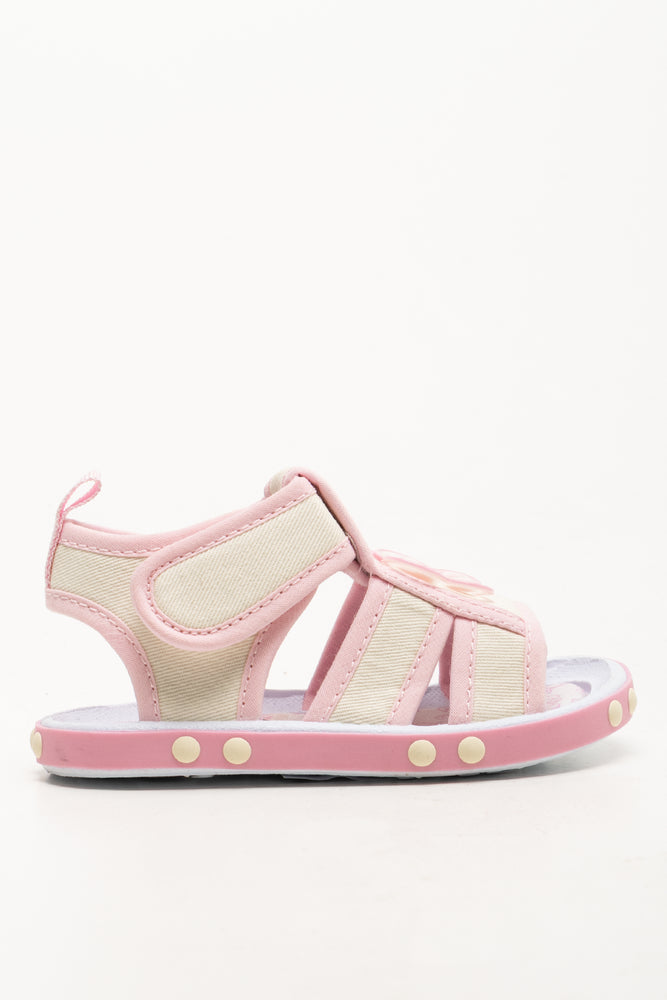 Butterfly Sandals Cream And Pink (1)