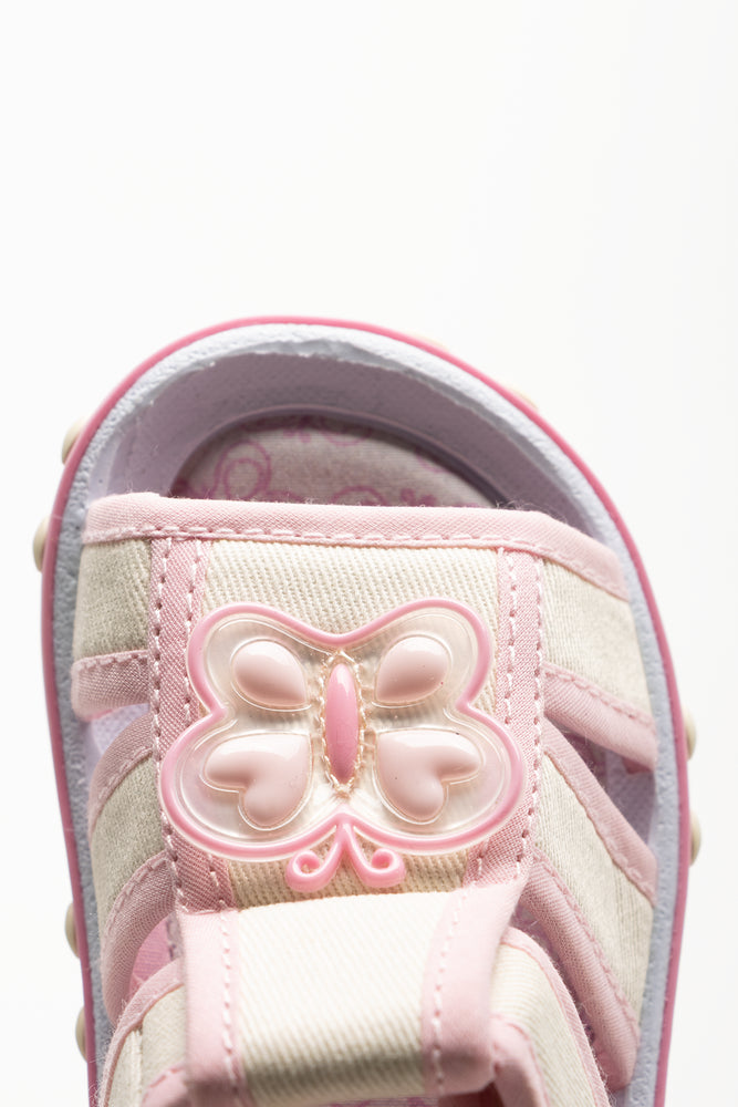 Butterfly Sandals Cream And Pink (4)