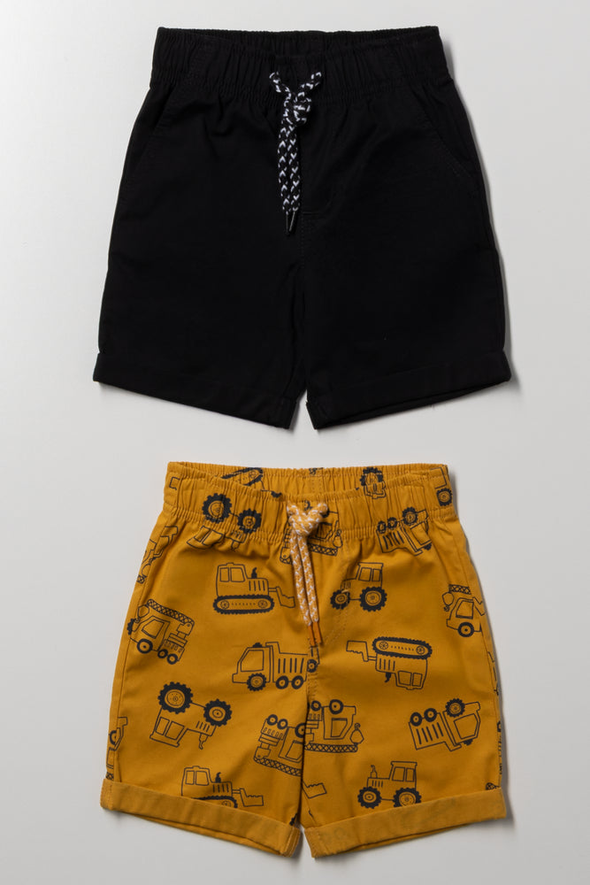 2 Pack Digger Shorts Yellow And Black