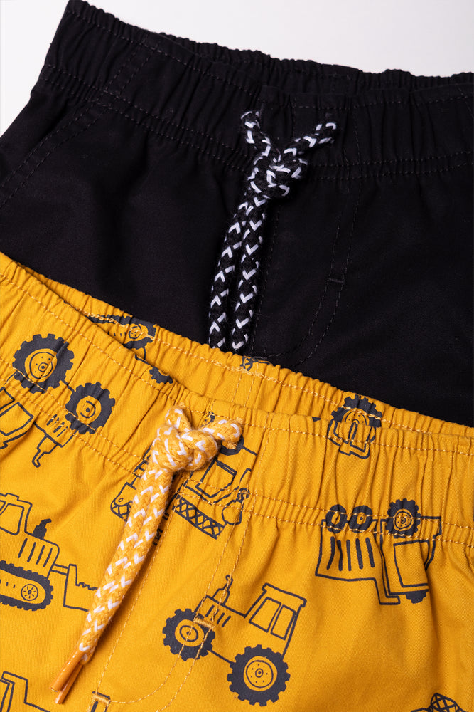 2 Pack Digger Shorts Yellow And Black (1)