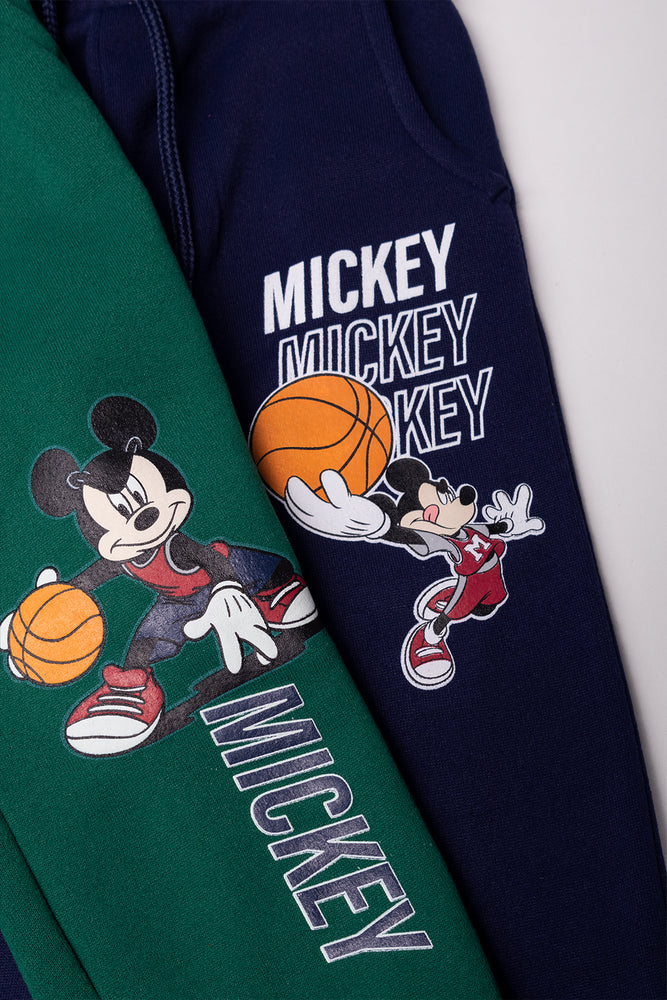 Mickey Mouse 2 Pack Trackpants Green And Navy
