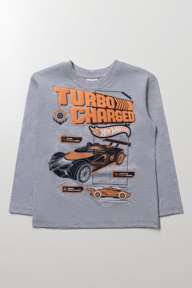 Hot Wheels Long Sleeve T-Shirt Grey