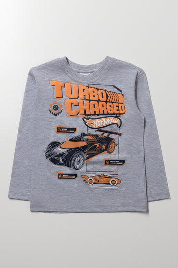 Hot Wheels Long Sleeve T-Shirt Grey