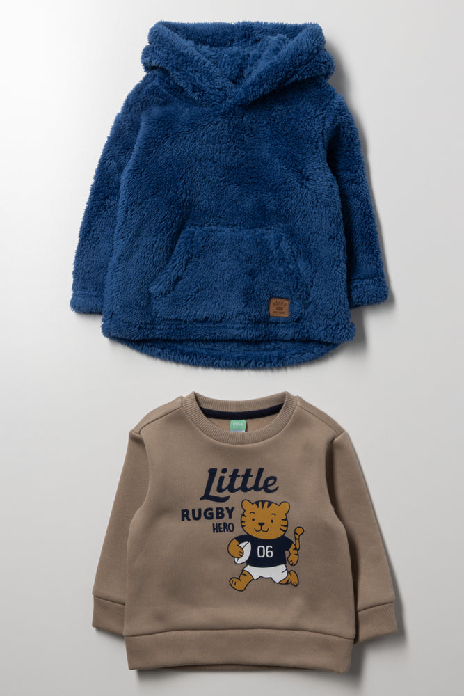 2 Pack Rugby Tiger Tracktopns Blue And Natural