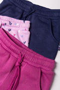 3 Pack Ditsy Trackpants  Pink And Navy (1)