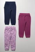 3 Pack Ditsy Trackpants  Pink And Navy (2)