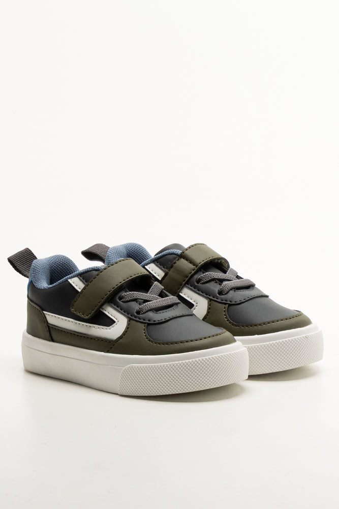 Colourblock Double Strap Sneakers Green