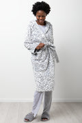 Leopard Hooded Gown Grey