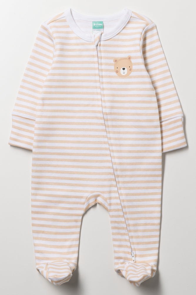 Stripe Babygrow Natural