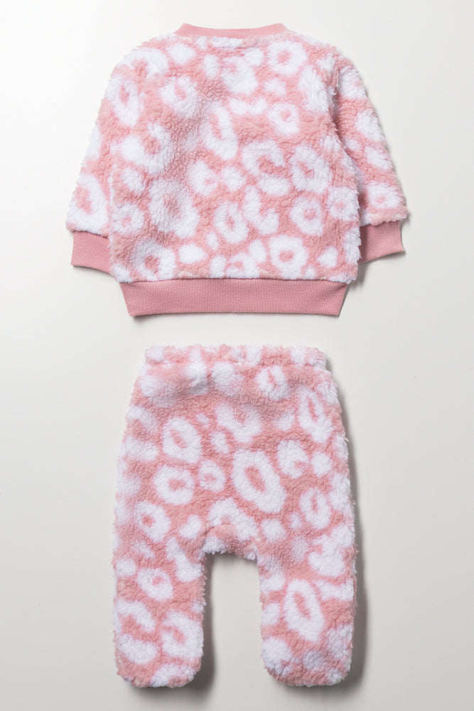 Leopard Sherpa Set Pink (3)