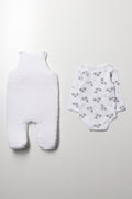 Sherpa Dungaree Set White (2)