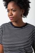 Stripe Short Sleeve T-Shirt Black And White (3)