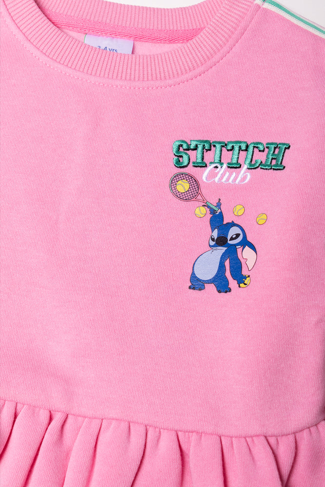 Lilo And Stitch Babydoll Fleece Dress Pink (1)