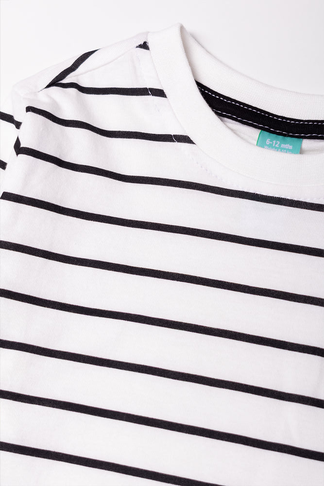 Long Sleeve Stripe T-Shirt Black And White (1)