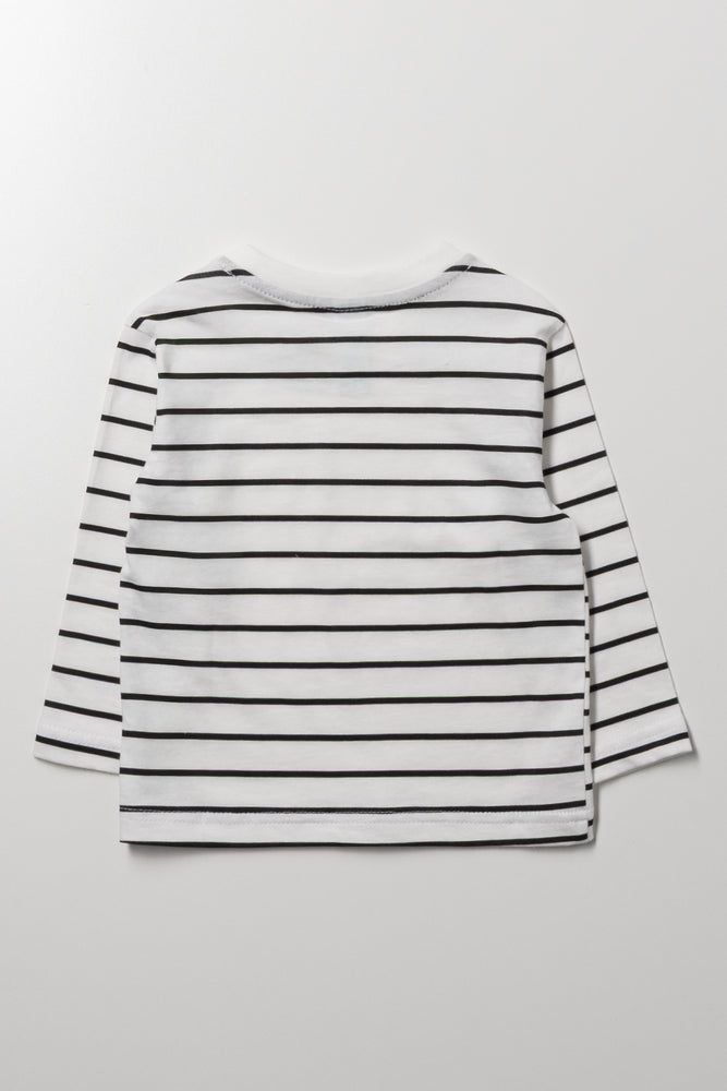 Long Sleeve Stripe T-Shirt Black And White (2)