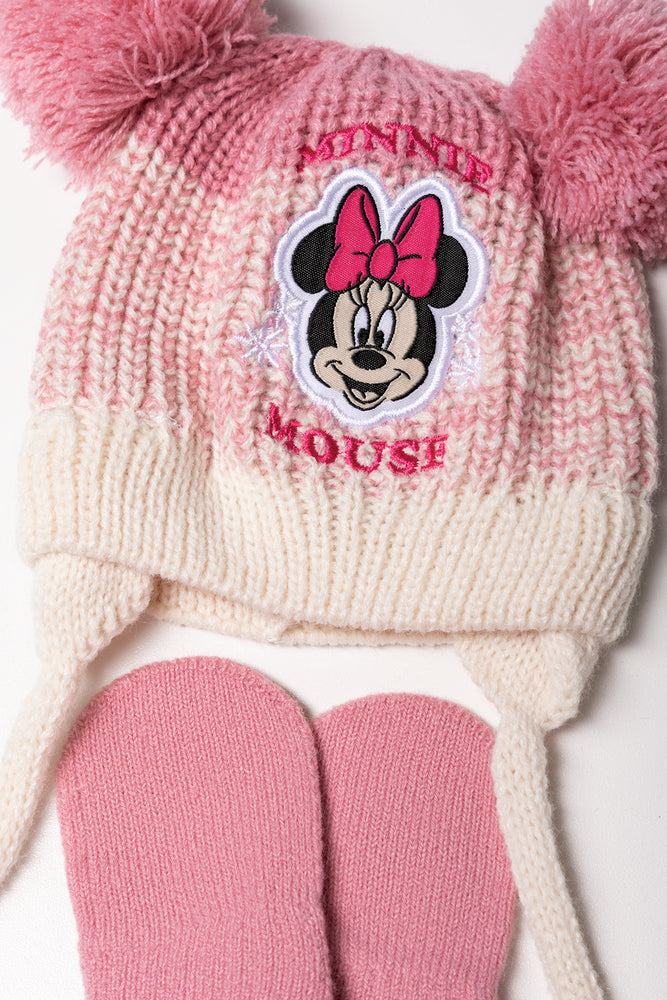 Minnie Mouse Hat Set Pink (1)