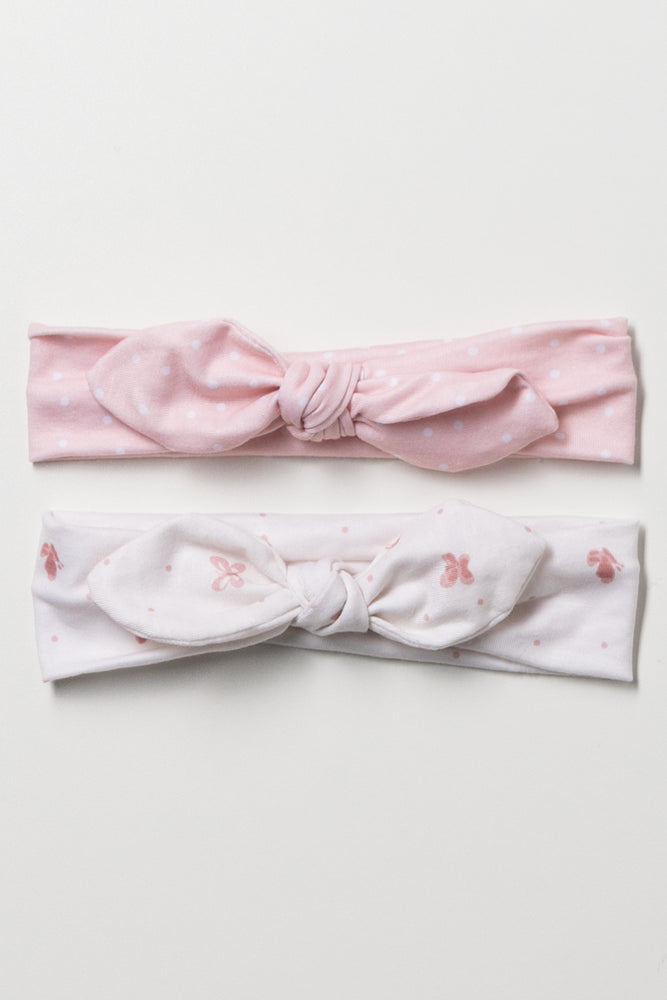 2 Pack Headbands Pink And Cream