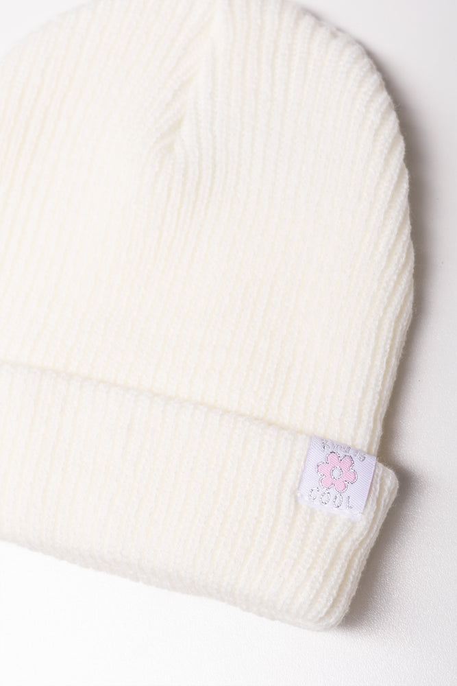 Rib Beanie White (1)