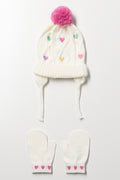 Trapper Hat Set White