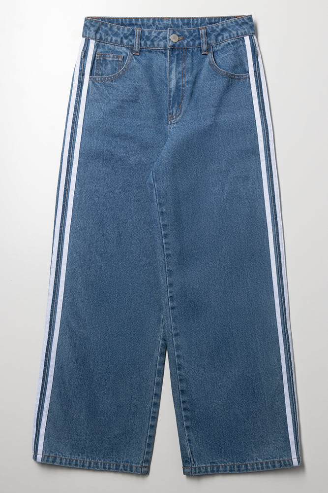 Wide Leg Denim Jeans Blue