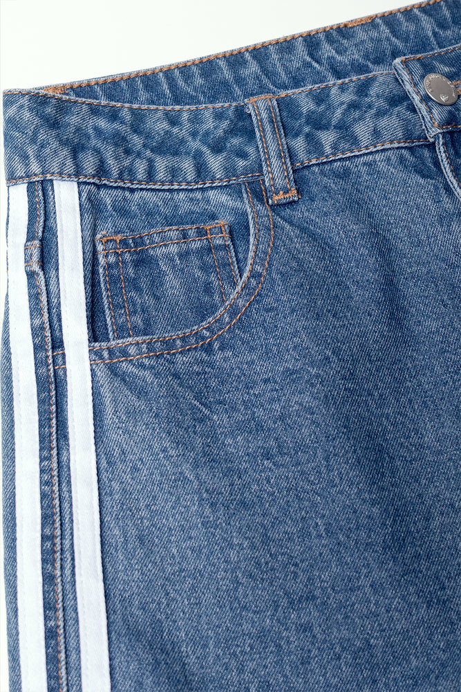 Wide Leg Denim Jeans Blue