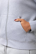 Zip Through Hoodie Grey Melange (4)