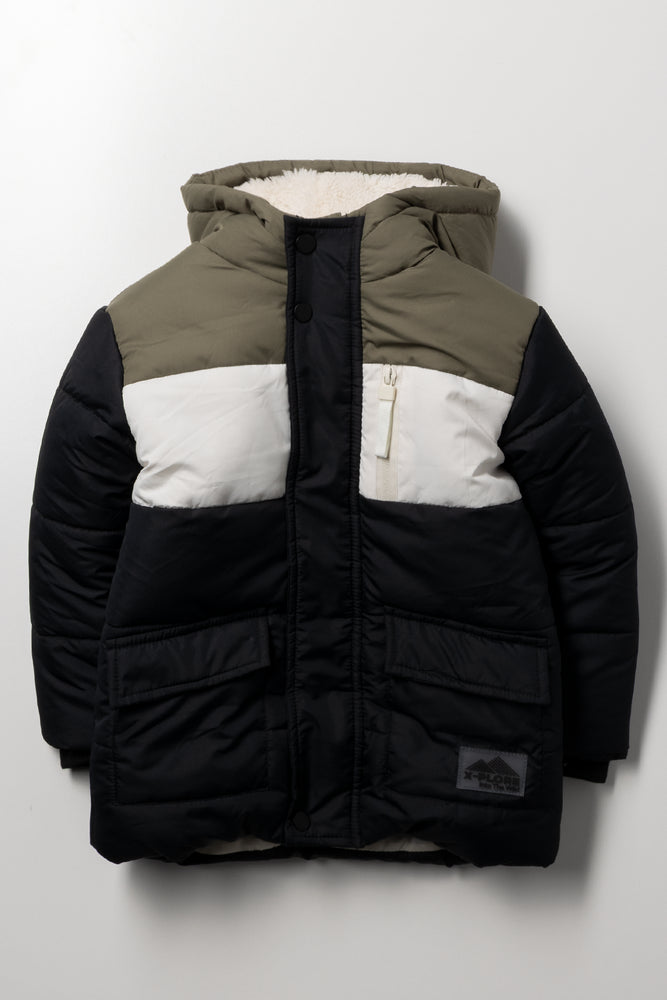 Puffer Jacket Black And Fatigue