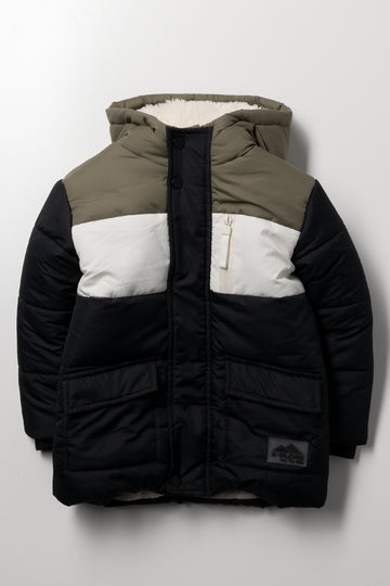 Puffer Jacket Black And Fatigue