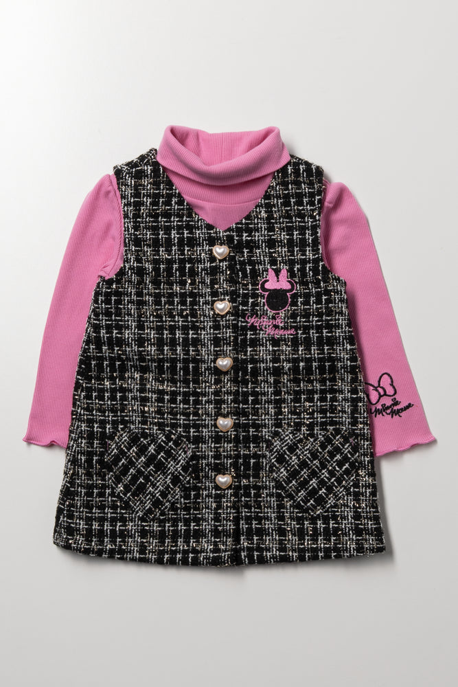Minnie Mouse Tweed Pinni Set Black